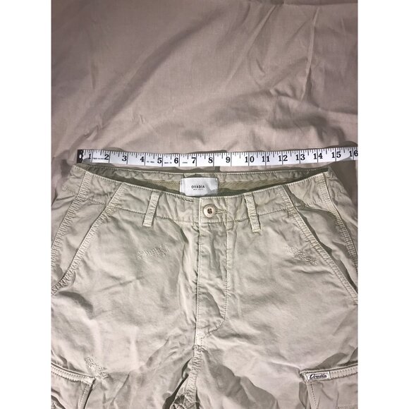 Ovadia & Sons Beige 6 Pocket Drawstring Leg Cargo Shorts - Picture 3 of 6